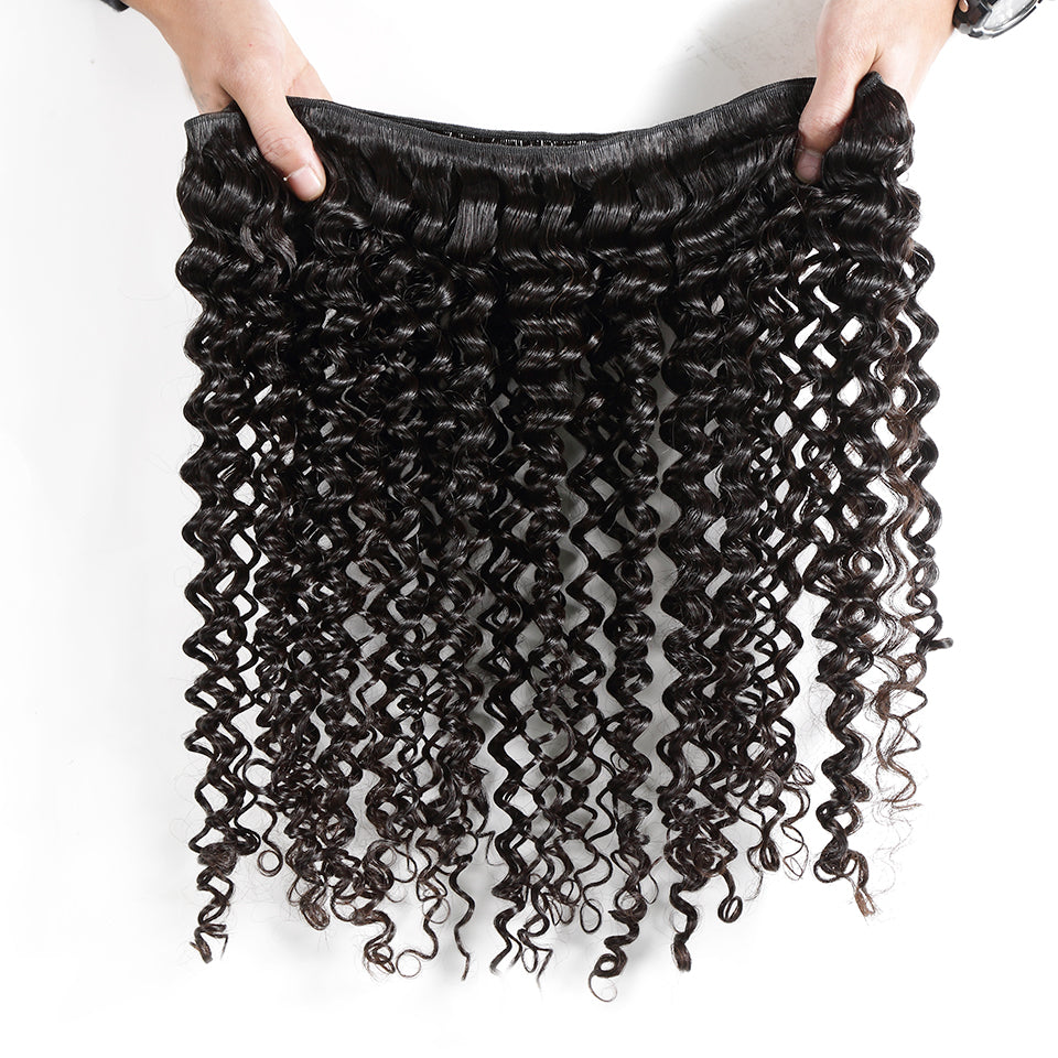 Luvin Brazilian Hair Weave Deep Wave Bundles Human Hair Extension 3 4 Bundles With Frontal Closure Remy Hair Curly Hair Bundles