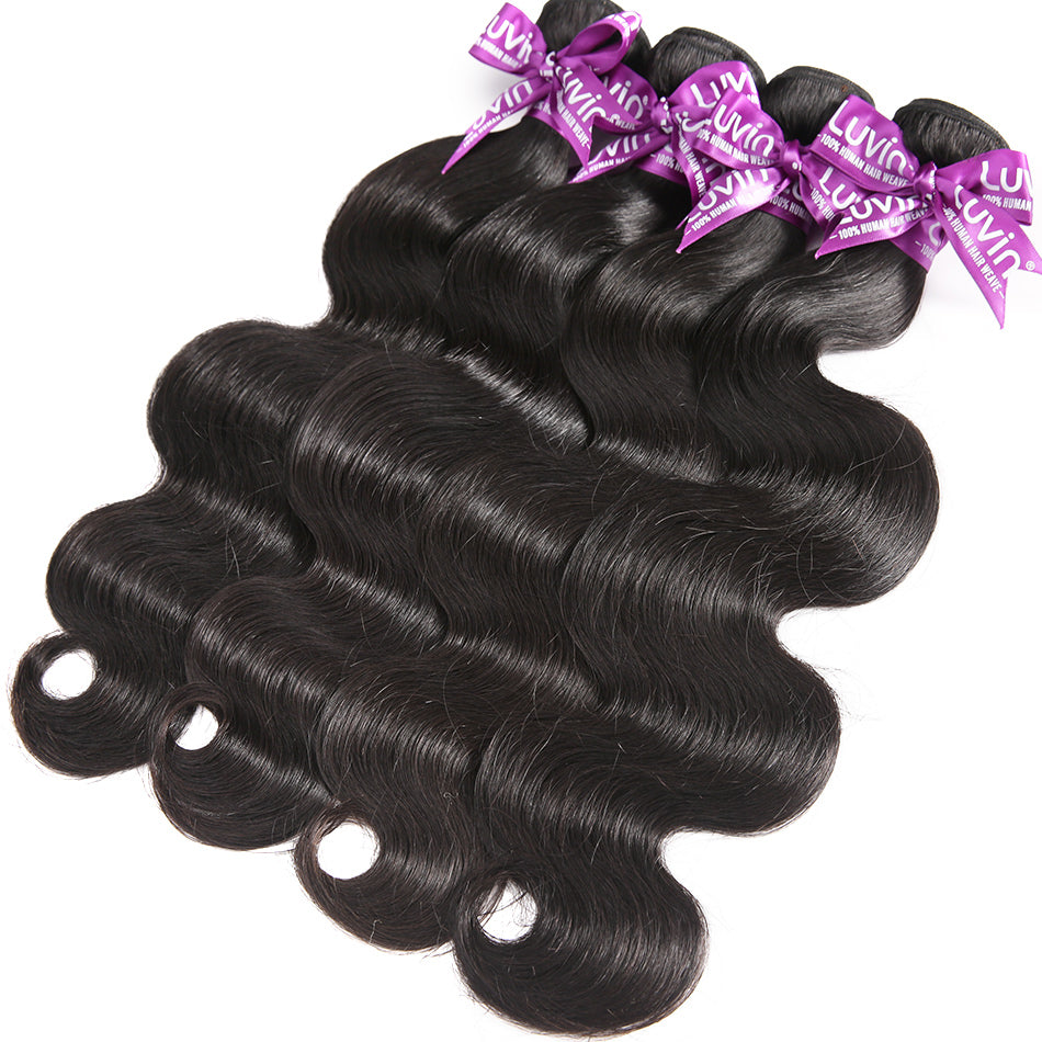 Luvin Malaysian Body Wave Bundles With Closure 3 4 Bundles Hair Extension Weaves Human Hair With Closures 30 Inch Bundles Weave