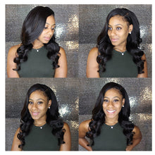 Load image into Gallery viewer, Luvin Brazilian Human Hair 3 Bundles With Lace Frontal Closure Loose Wave Free Part 100% Remy Hair Extensions
