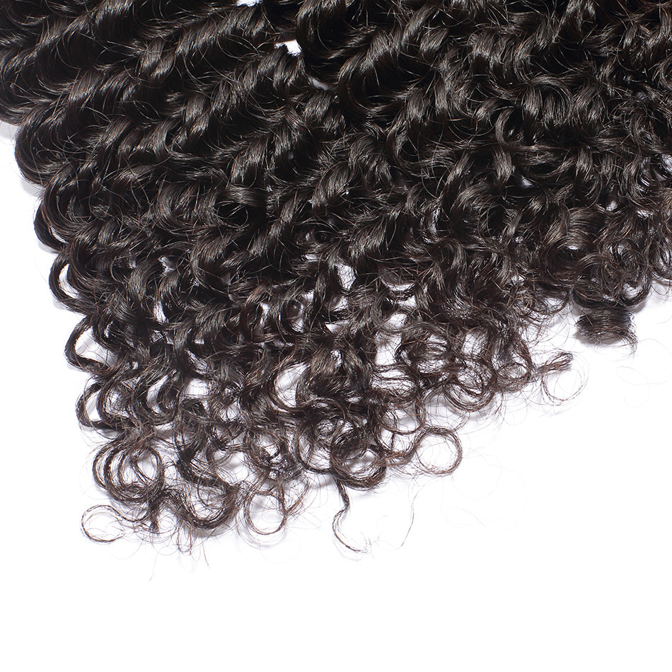 Luvin Malaysian Curly Hair 4 Bundles With Closure 100% Unprocessed Virgin Human Hair Weave Bundles With Lace Closure Deep Wave
