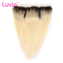 Load image into Gallery viewer, Luvin Ombre BlondeT#1B/#613 Straight Human Hair Bundles With Closure 3 Bundles Remy Hair Weave and 1PC Lace Frontal Closure
