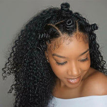 Load image into Gallery viewer, Luvin Brazilian Hair Weave Bundles Kinky Curly Hair Remy Hair 3 4 Bundles With Frontal Closure Bleached Knots Hair Extension
