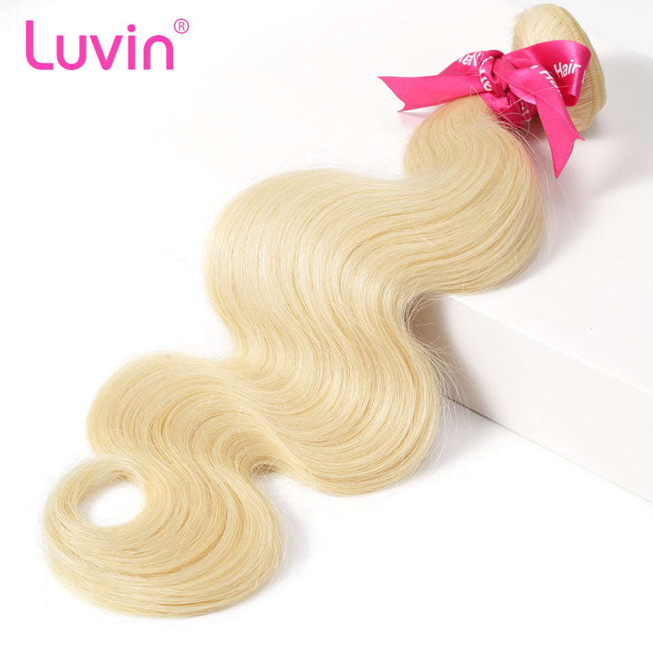 Luvin Brazilian Virgin Hair Body Wave 1PC 613 Blonde Hair Bundles 100% Human Hair Weave Bundles Hair Extension