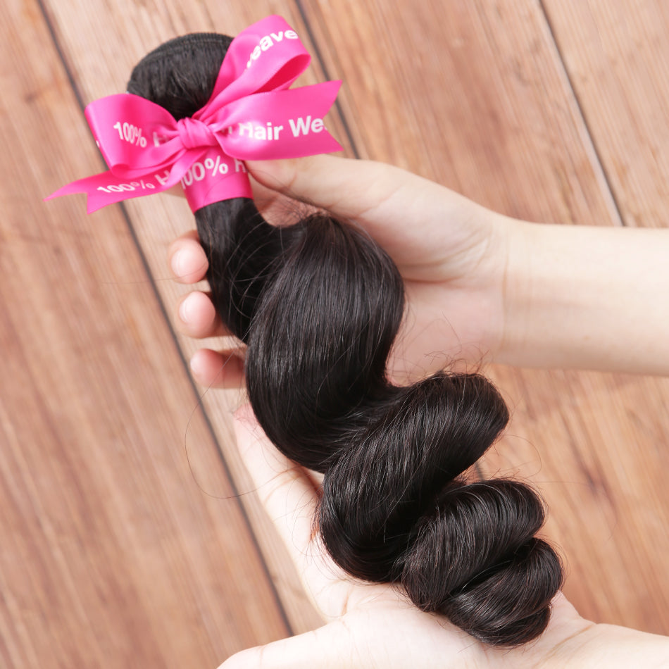 Luvin Brazilian Virgin Hair Loose Wave 100% Human Hair Weave Bundles Unprocessed Hair Weaving Extension 8- 30 Inch Bundles