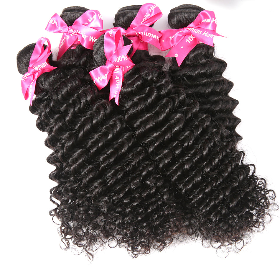 Luvin Peruvian Deep Wave Virgin Hair Extension 100% Human Hair Weave 30 inch Bundles Unprocessed Hair Weft 1 3 Bundles Curly