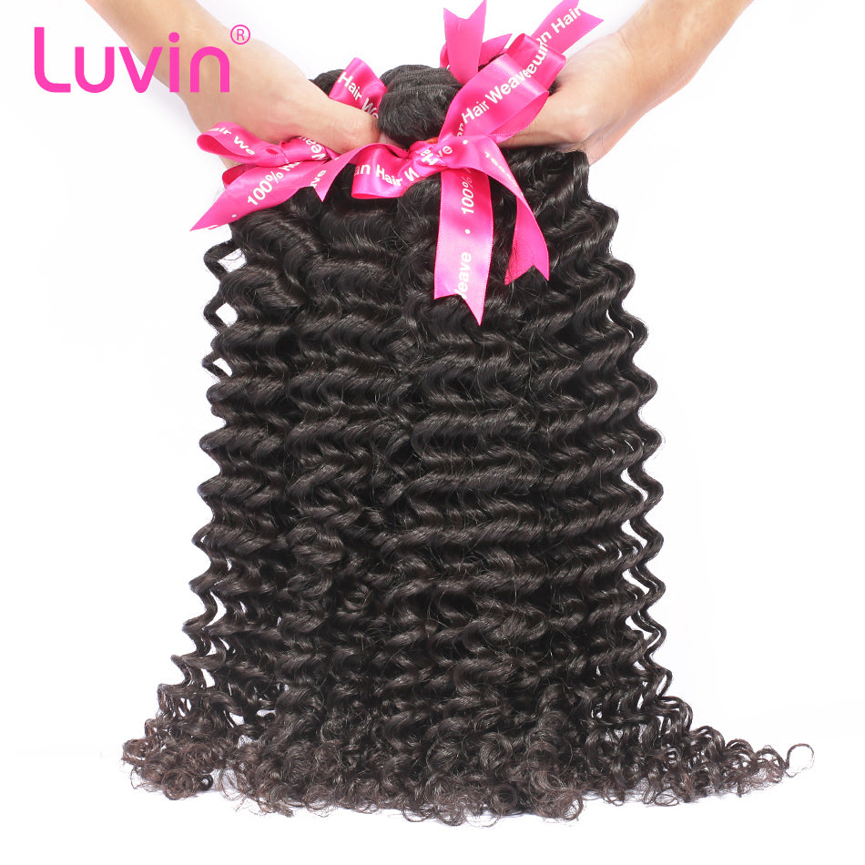 Brazilian Virgin Hair Deep Wave 4 Pcs/Lots 100% Natural Color Human Hair Weave Bundles No Shedding No Tangle Soft Hair