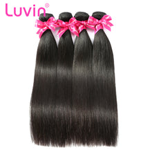 Load image into Gallery viewer, Luvin Brazilian Virgin Hair Straight Weave 4 Pcs/Lots 100% Natural Color Human Hair Bundles Weaves Soft Hair No Shedding
