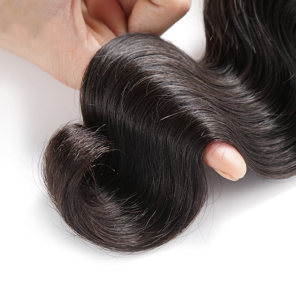 Luvin Peruvian Virgin Hair Body Wave 3 Bundles Lots 100% Human Hair Weave Bundles Natural Color No Shedding No Tangle Soft Hair
