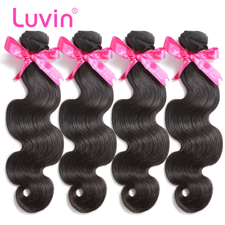 Luvin Malaysian Body Wave Virgin Hair 4 Pcs/Lot 100% Unprocessed Human Hair Weave Bundles No Shedding No Tangle Soft Hair