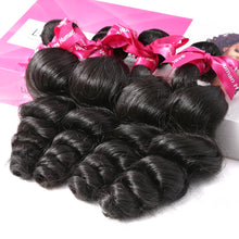 Load image into Gallery viewer, Luvin Peruvian Loose Wave Virgin Hair Weft 4 Pcs/Lot 100% Unprocessed Human Hair Weave Bundles Soft Hair No Shedding No Tangles
