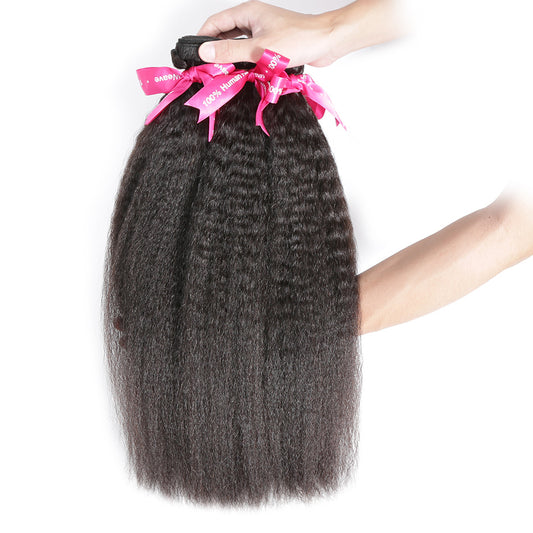 Luvin Peruvian Virgin Hair Kinky Straight 3 Pcs/Lot 100% Unprocessed Human Hair Bundles Weaves No Shedding No Tangle