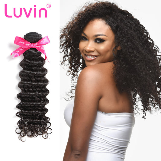 Luvin Brazilian Virgin Hair Deep Wave 100% Human Hair Weaves Bundle Unprocessed Hair Weft 1 3 Piece Natural Color Shipping Free