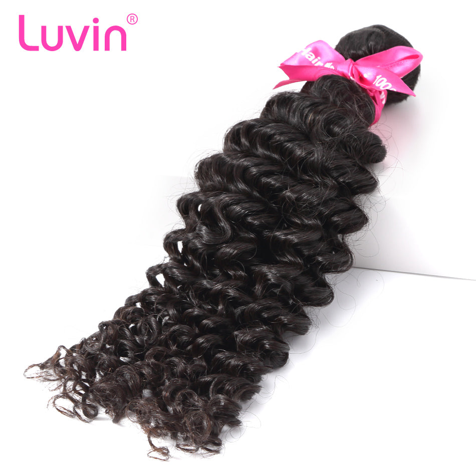 Luvin Brazilian Virgin Hair Deep Wave 100% Human Hair Weaves Bundle Unprocessed Hair Weft 1 3 Piece Natural Color Shipping Free