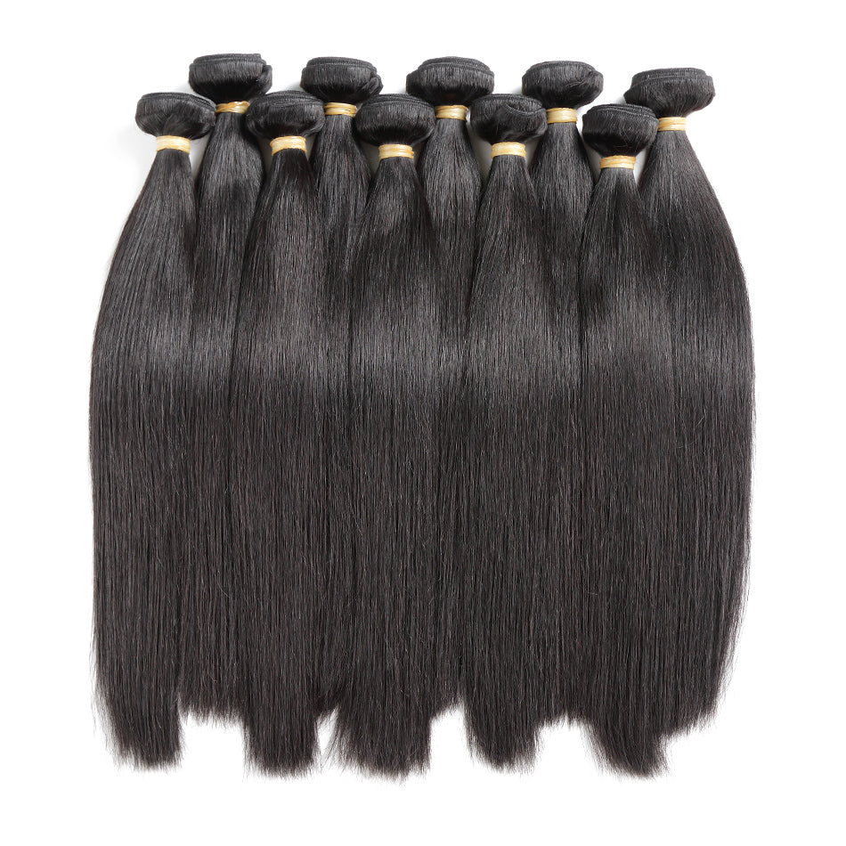 Luvin 10Pcs Lot Brazilian Human Hair Weaves Straight 100% Unprocessed Virgin Hair With Shipping Free