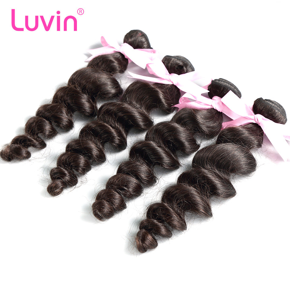 Luvin Brazilian Remy Hair Loose Wave 4PCS/Lot 100% Human Hair Weave Bundles Unprocessed Hair Extensions Free Shipping