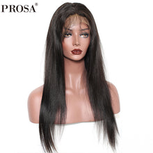 Load image into Gallery viewer, Straight 360 Lace Frontal Wig Pre Plucked With Baby Hair 150% Density Brazilian Full Ends Lace Front Human Hair Wigs Prosa Remy
