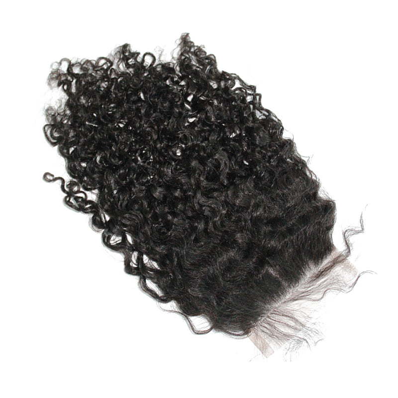 3B 3C Kinky Curly Human Hair Bundles With Closure Brazilian Natural Hair Weave Bundles With 4X4 Closure Remy Hair Prosa