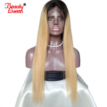 Load image into Gallery viewer, 1B/613 Lace Front Wigs Pre-plucked Wig 150% Density 613 Lace Front Wigs Brazilian Straight Hair Remy Human Hair Wigs
