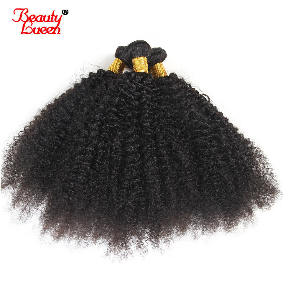 4B 4C Afro Kinky Curly Hair Brazilian Human Hair Weave Bundles Natural Color Non Remy Hair Extension Free Shipping Beauty Lueen