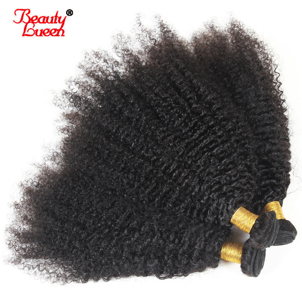 4B 4C Afro Kinky Curly Hair Brazilian Human Hair Weave Bundles Natural Color Non Remy Hair Extension Free Shipping Beauty Lueen