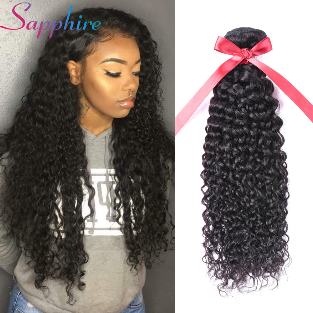 Sapphire Afro Kinky Curly Hair 100% Human Hair Weave Bundles Natural Color Non-remy Human Hair can buy 3 bundles or 4 pcs