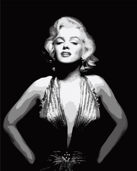Framless wall art DIY oil painting by numbers hand painted canvas art movie poster 40*50cm -Marilyn Monroe G002
