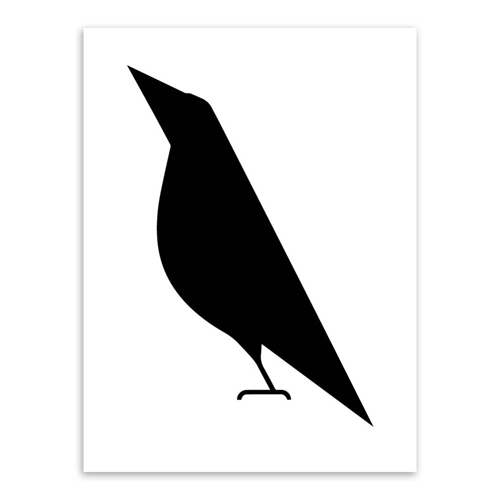 Modern Minimalist Black White Abstract Bird A4 Big Poster Print Animal Hipster Canvas Painting No Frame Home Wall Art Decor Gift