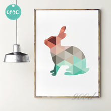 Load image into Gallery viewer, Cartoon Geometric Rabbit Canvas Art Print Poster, Wall Pictures for Home Decoration, Wall Decor FA254
