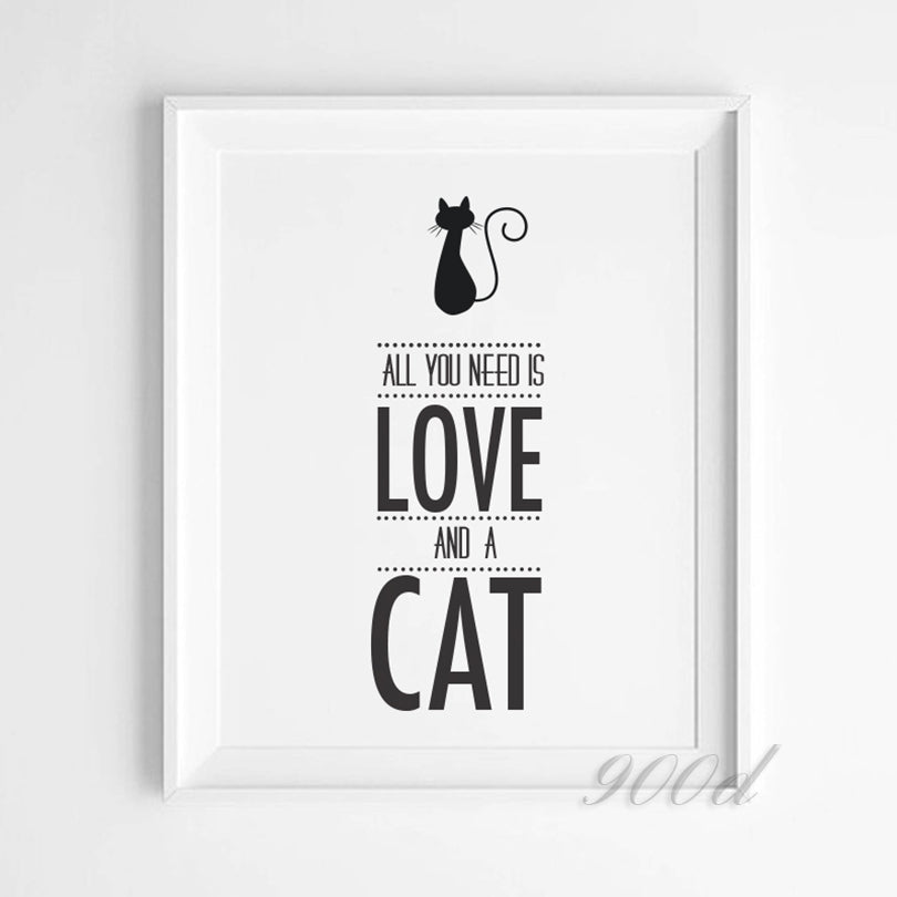 Cat Quote Art Print Painting Poster, Wall Pictures for Home Decoration, Home Decor FA379