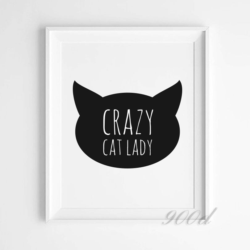 Crazy Cat Lady Canvas Art Print Painting Poster, Wall Pictures for Home Decoration, Home Decor FA378