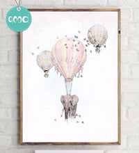 Load image into Gallery viewer, Elephant with Fire Balloon Sketch Canvas Art Print Painting Poster,  Wall Pictures for Home Decoration, Home Decor Ye15-1
