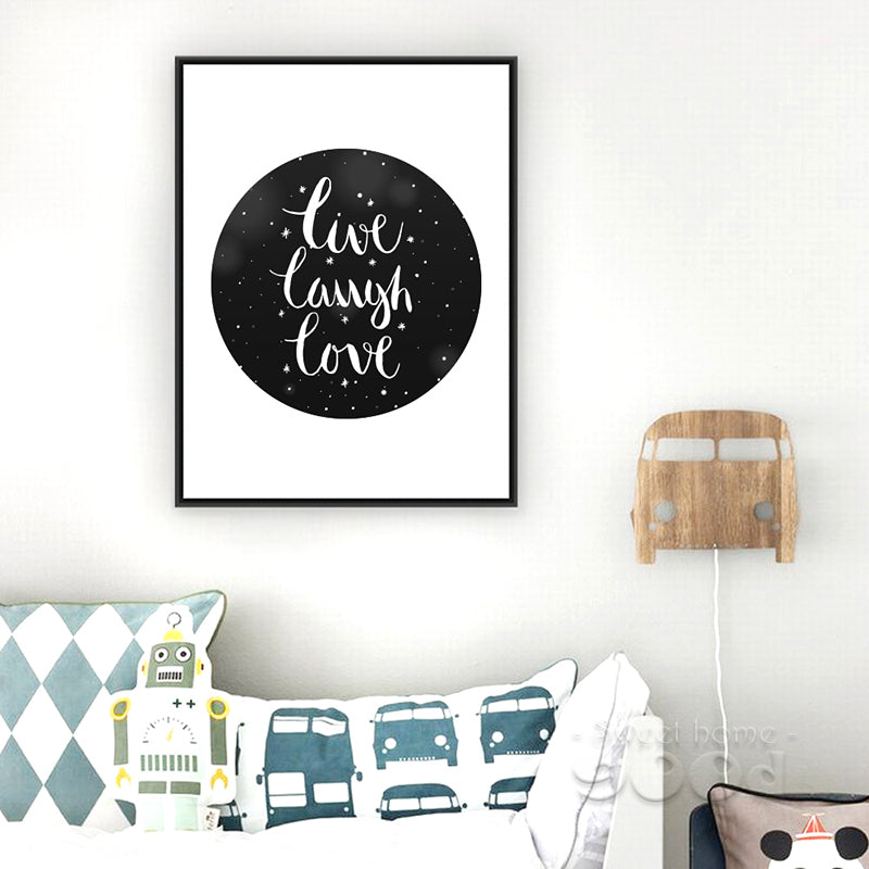 Live Laugh Love Quote Canvas Art Print Poster, Wall Pictures For Home Decoration, Giclee Print Wall Decor S013