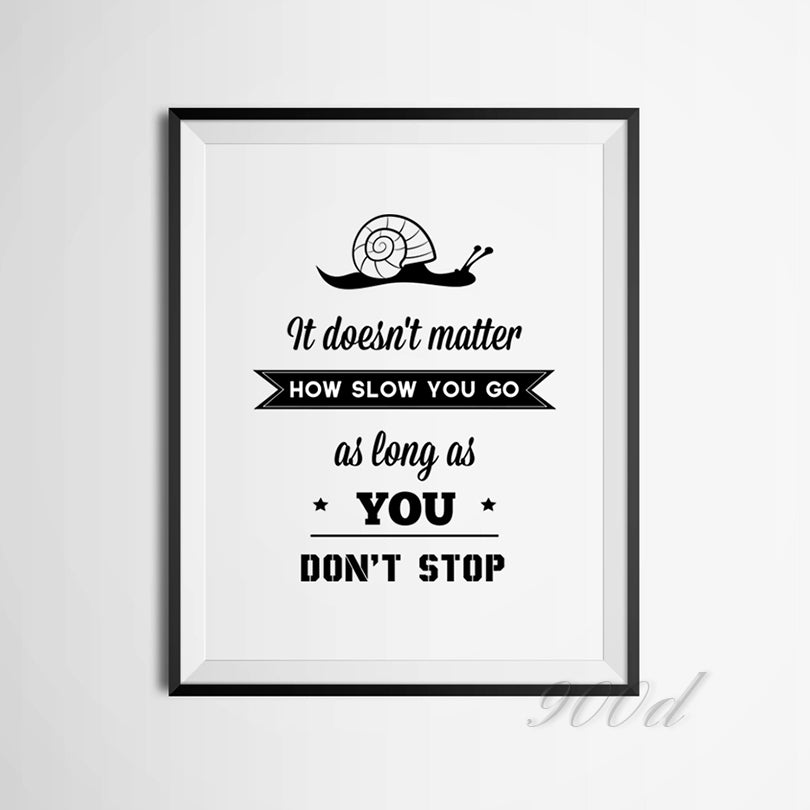 Snail Inspiration Quote Canvas Art Print Painting Poster, Wall Pictures for Home Decoration, Wall Decor FA359