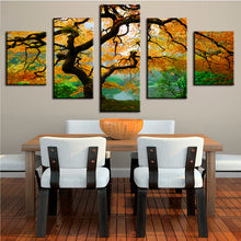 Load image into Gallery viewer, DP ARTISAN 5 PANELS Tree Spray Wall pictures for living Room cuadros decoracion wall painting No Frame printed canvas
