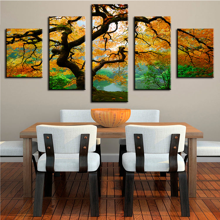 DP ARTISAN 5 PANELS Tree Spray Wall pictures for living Room cuadros decoracion wall painting No Frame printed canvas