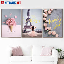 Load image into Gallery viewer, AFFLATUS Nordic Poster Flower Street Landscape Wall Art Canvas Painting Posters
