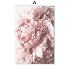 Load image into Gallery viewer, Pink Peony Tulips Rose Flower Wall Art Canvas Painting Nordic Minimalism Posters

