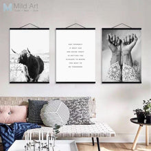 Load image into Gallery viewer, Black White Girl Figure Tattoo Sea Landscape Poster Print Wooden Framed Nordic Wall Art Picture Home Deco Canvas Painting Scroll
