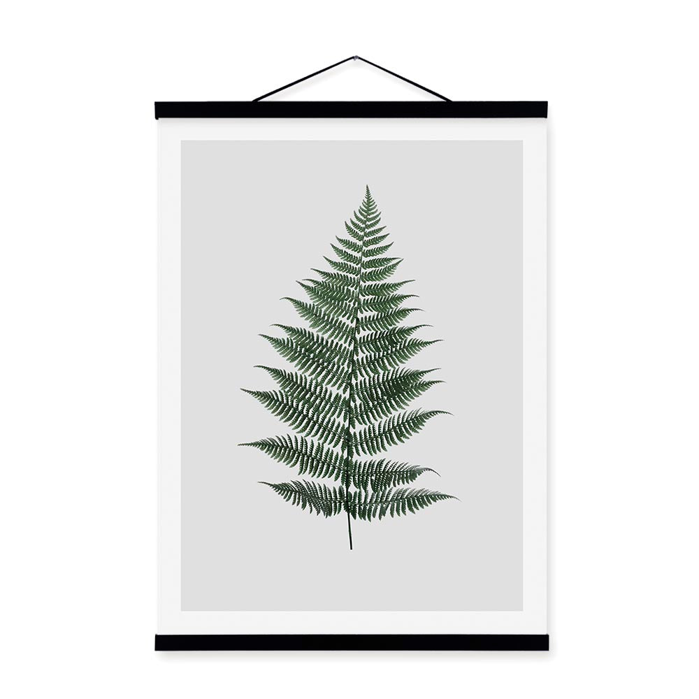 Minimalist Green Plants Maple Leaf Wooden Framed Posters Prints Scandinavian Wall Art Pictures Home Decor Canvas Painting Scroll