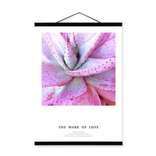 Load image into Gallery viewer, Flower Pink Rose Cactus Leaf Poster Wooden Framed Nordic Romantic Girls Room Wall Art Picture Home Decor Canvas Painting Scroll
