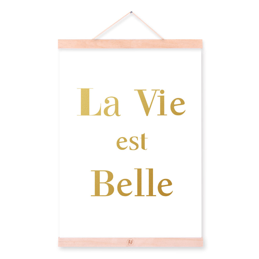 Motivational Quotes Life Posters Print Nordic Style Home Decor Gold Letter Scroll Wall Art Picture Wooden Framed Canvas Painting