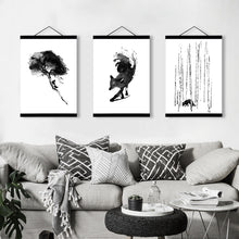 Load image into Gallery viewer, Watercolor Fox Forest Posters Prints Nordic Style Home Decor Living Room Wall Art Pictures Wooden Framed Canvas Paintings Scroll
