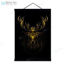 Load image into Gallery viewer, Minimalist Animals Black White Deer Wooden Framed Poster And Print Nordic Scroll Wall Art Pictures Home Decor Canvas Painting
