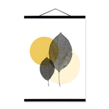 Load image into Gallery viewer, Modern Abstract Yellow Circle Transpar Leaf Nordic Wooden Framed Poster For Living Room Home Deco Canvas Painting Picture Scroll
