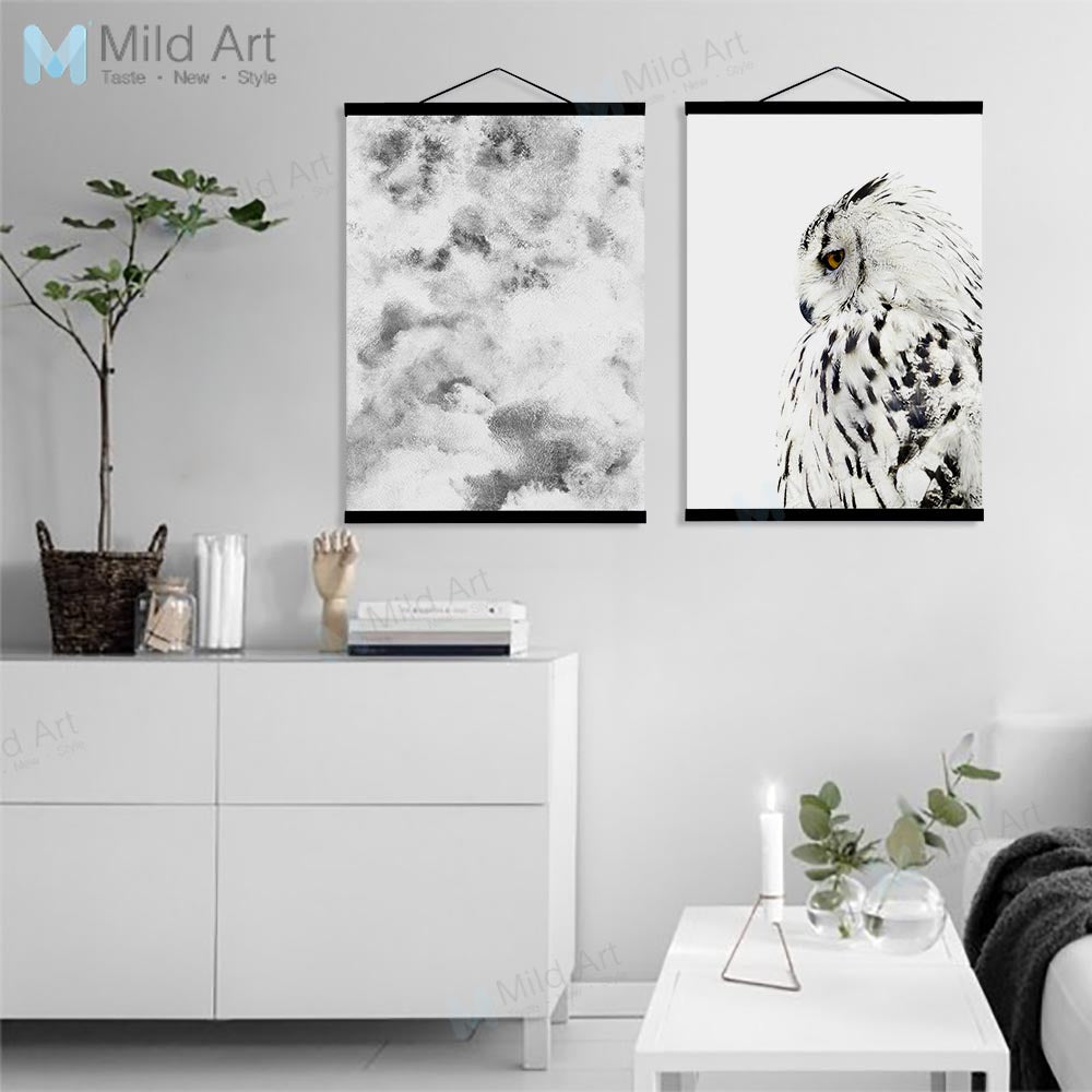 Abstract Mountain Landscape Eagle Wooden Frame Poster Nordic Living Room Wall Art Picture Home Decoration Canvas Painting Scroll