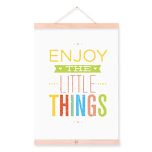 Load image into Gallery viewer, Inspitational Quotes Life Posters Prints Nordic Style Baby Kids Room Decor Scroll Wall Art Picture Wooden Framed Canvas Painting
