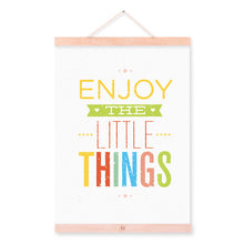 Load image into Gallery viewer, Inspitational Quotes Life Posters Prints Nordic Style Baby Kids Room Decor Scroll Wall Art Picture Wooden Framed Canvas Painting
