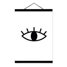 Load image into Gallery viewer, Black White Minimalist Eyes A4 Wooden Framed Posters Nordic Living Room Wall Art Canvas Painting Home Decor Print Picutre Scroll
