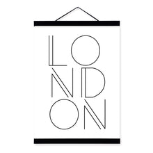 Load image into Gallery viewer, Minimalist Black White London Typography A4 Wooden Framed Poster Nordic Home Decor Wall Art Print Picture Canvas Painting Scroll
