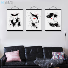 Load image into Gallery viewer, Beautiful Fashion Lady Red Lips Nordic Girls Room Wooden Framed Canvas Painting Home Decor Wall Art Print Pictures Poster Scroll
